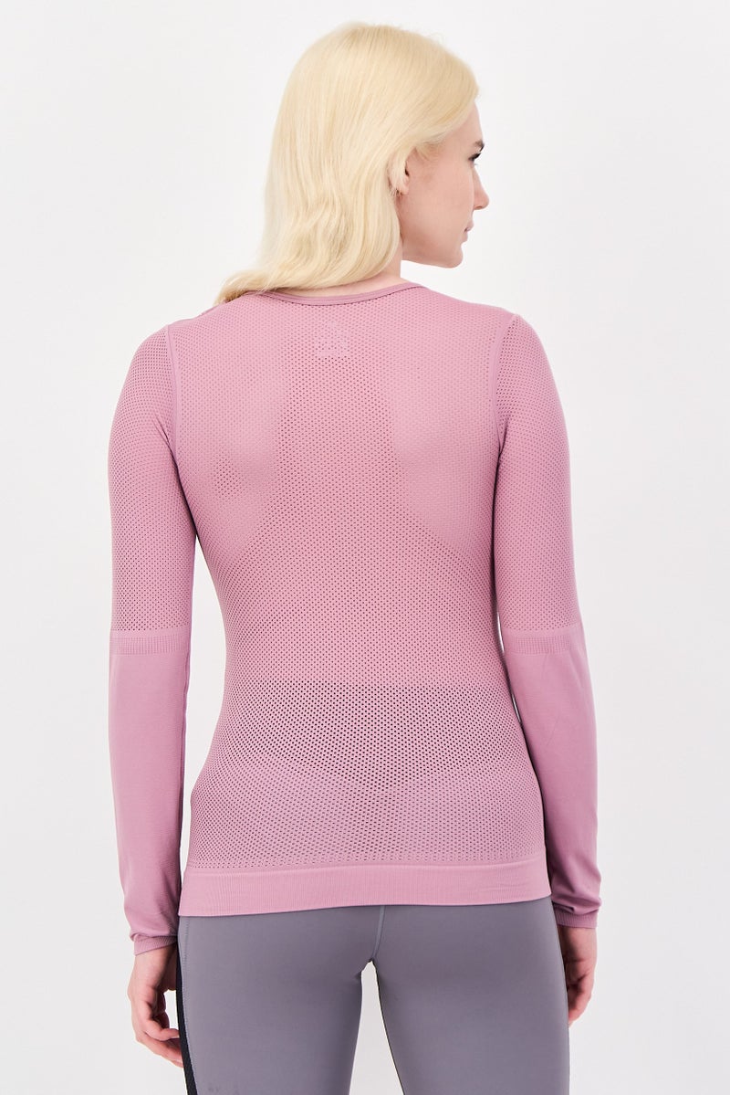 Nike Women Sportswear Fit Brand Logo Long Sleeve Training Top, Lilac - Image 3